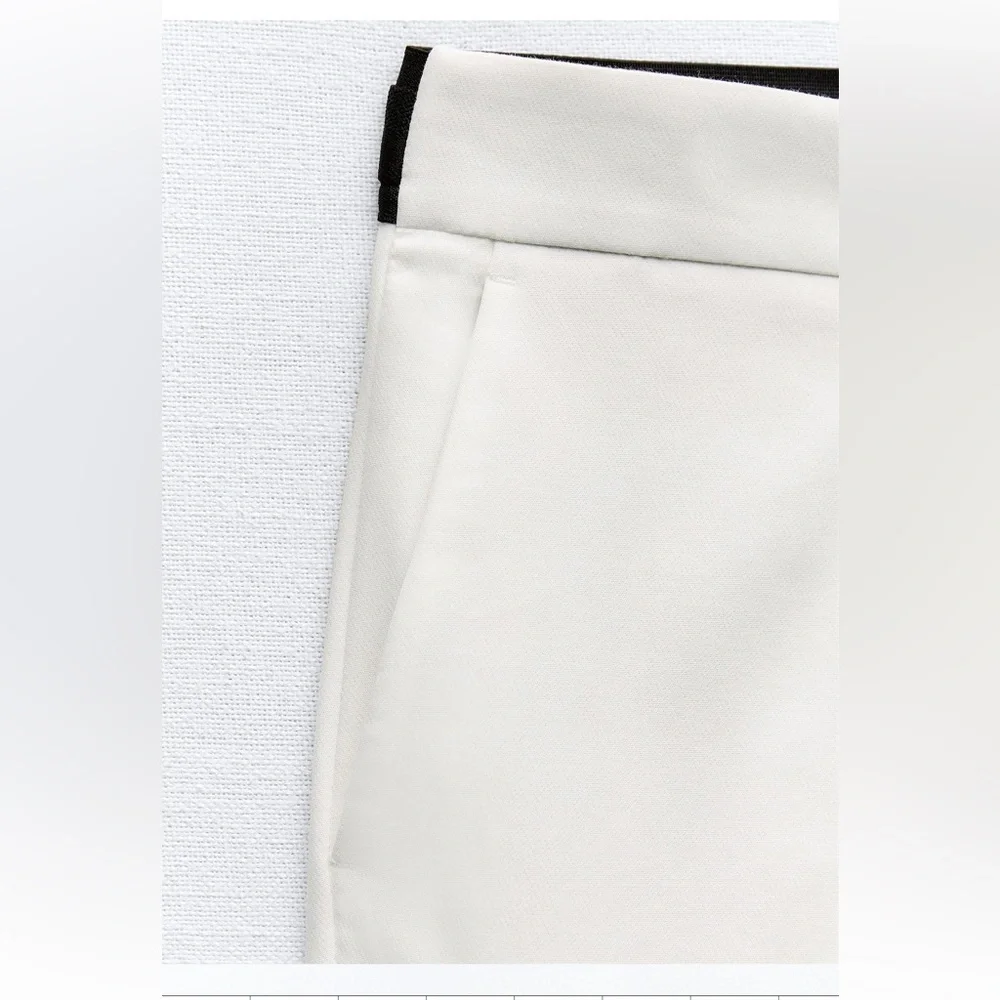 Zara white jogger waist pants with black elastic band - Picture 4 of 16